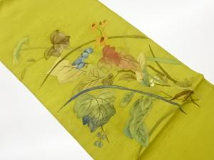 草葉模様織出し袋帯